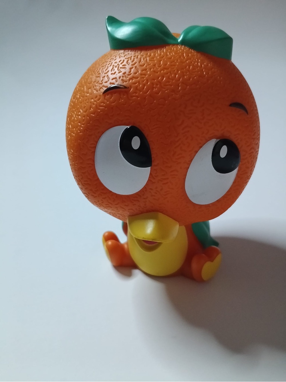 Cute Orange Fruit Character Figurine - Bright Orange & Green